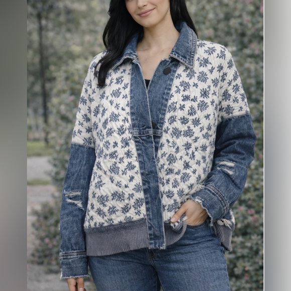 Free People Blue Denim Jacket - Picture 11 of 11